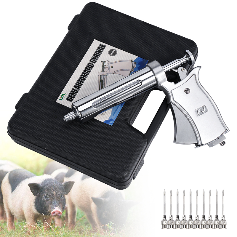 Veterinary Syringe Gun - Semi-Automatic Continuous Injector 50ML Adjustable Syringe