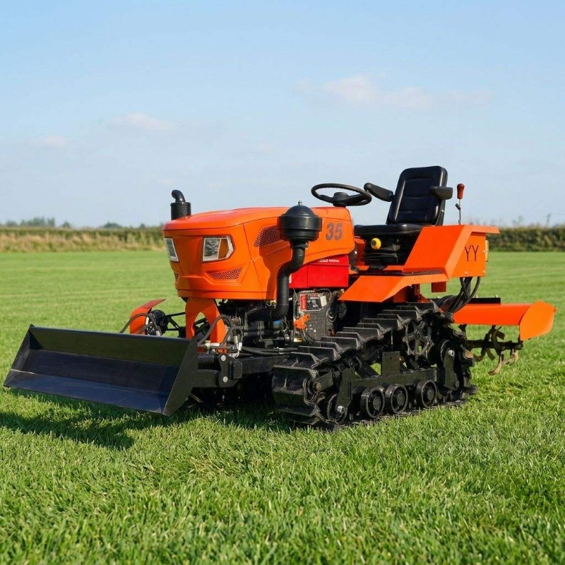 Agriculture Farming Working - Crawler 4WD Rotary Tiller 35HP Crawler