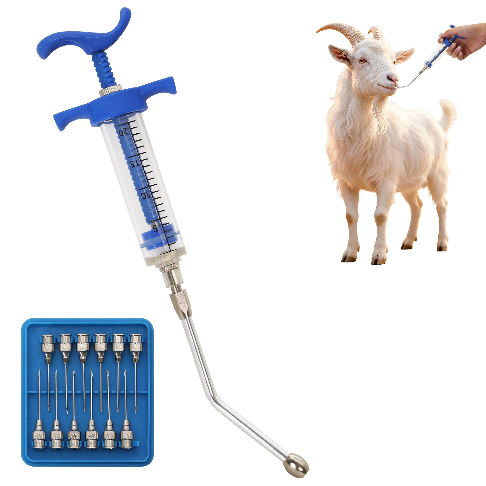 Veterinary Syringe Gun - 2Pcs 10/20/50ml Veterinary Tool Vaccine Syringe