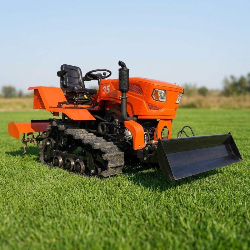 Crawler 4WD Rotary Tiller 35HP - đánh giá và giá Agriculture Farming Working